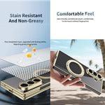 Custodia per telefono con anello magnetico trasparente e pellicola integrata, For Galaxy Z Fold4