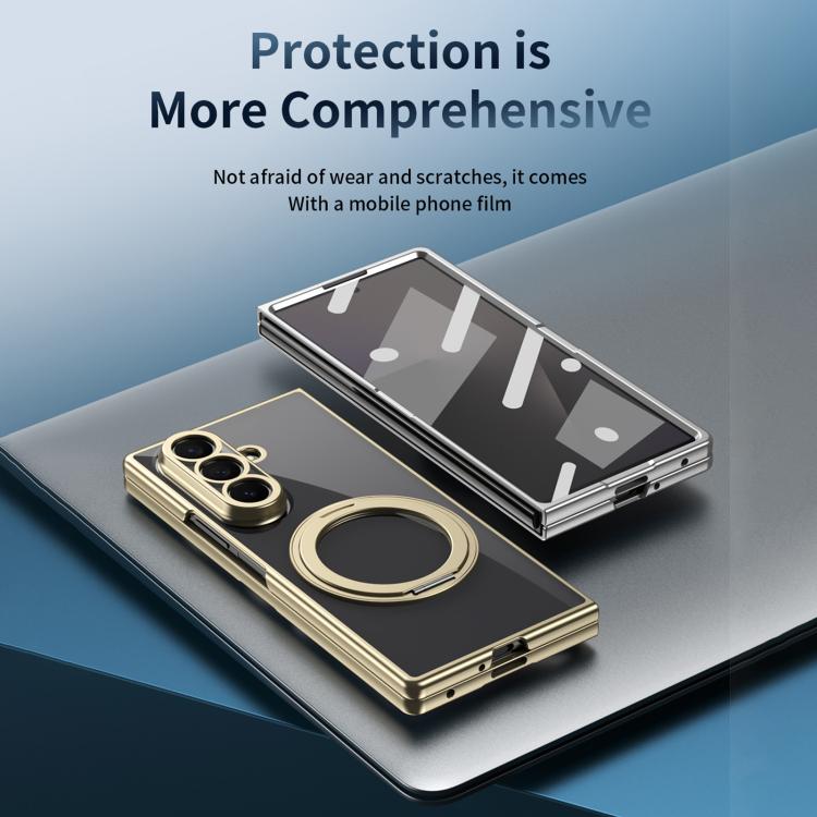 Custodia per telefono con anello magnetico trasparente e pellicola integrata, For Galaxy Z Fold8 Ultra 5G, For Galaxy Z Fold7 5G, For Galaxy Z Fold6, For Galaxy Z Fold5