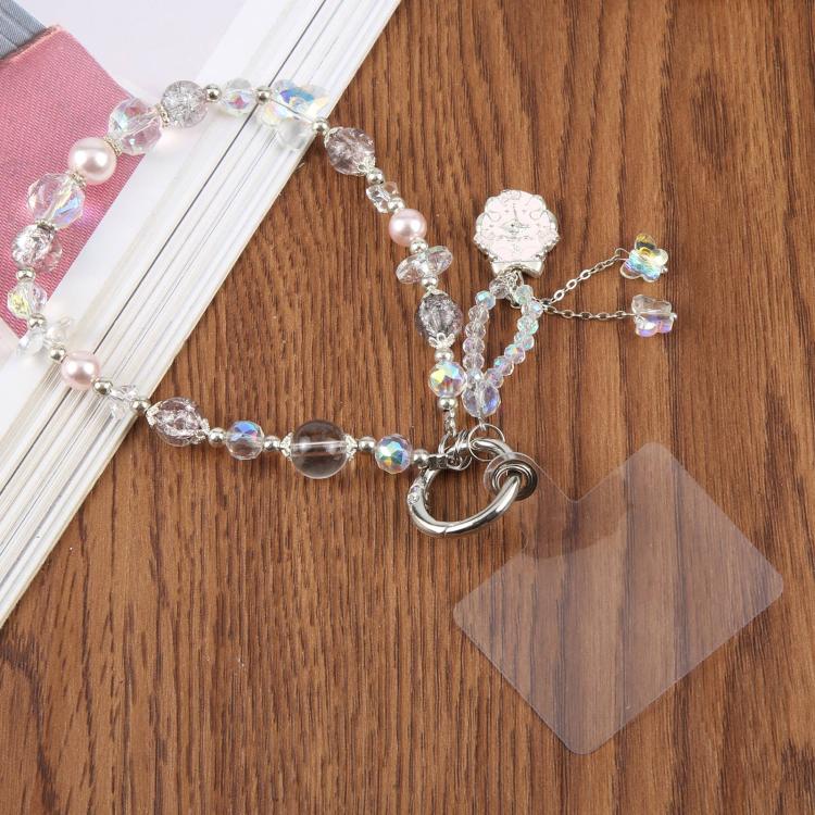 Ciondolo a forma di ballerina, cinturino per cellulare con perline e laccetto di sicurezza per donne e ragazze.