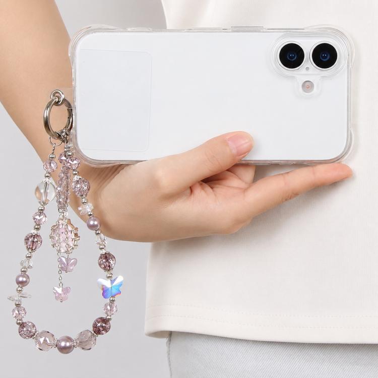 Ciondolo a forma di ballerina, cinturino per cellulare con perline e laccetto di sicurezza per donne e ragazze.