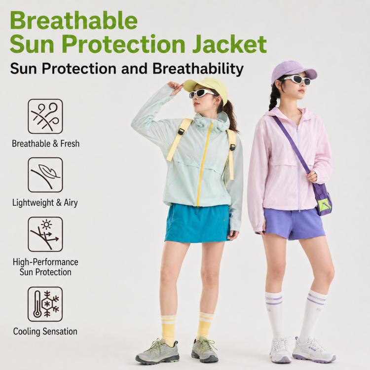 Cappotto leggero e traspirante con protezione solare UPF50+ in fibra rinfrescante., L