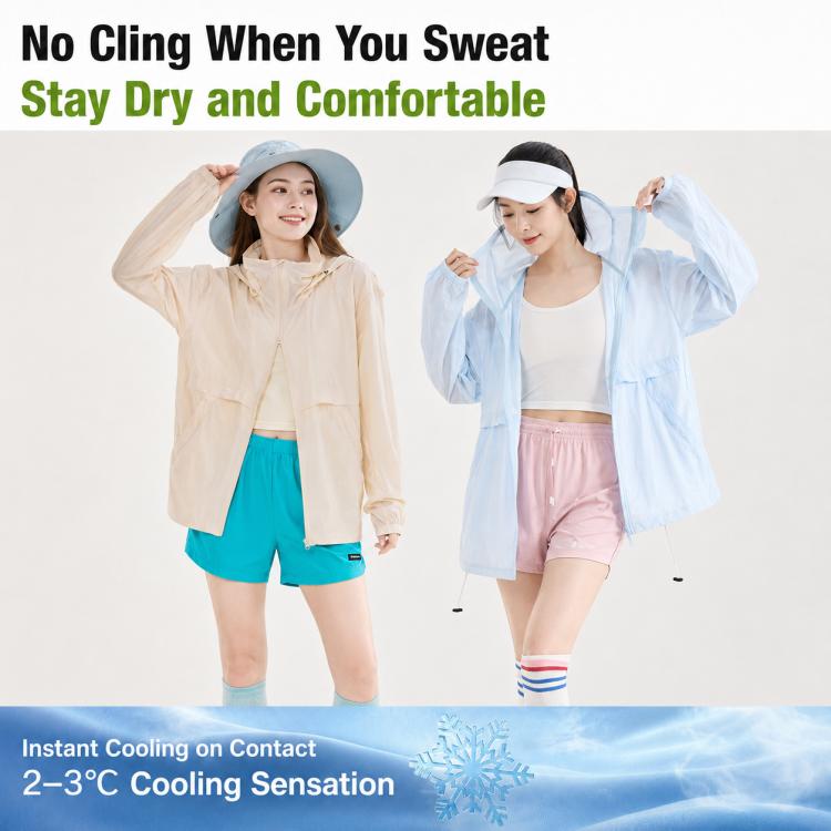 Cappotto leggero e traspirante con protezione solare UPF50+ in fibra rinfrescante., S