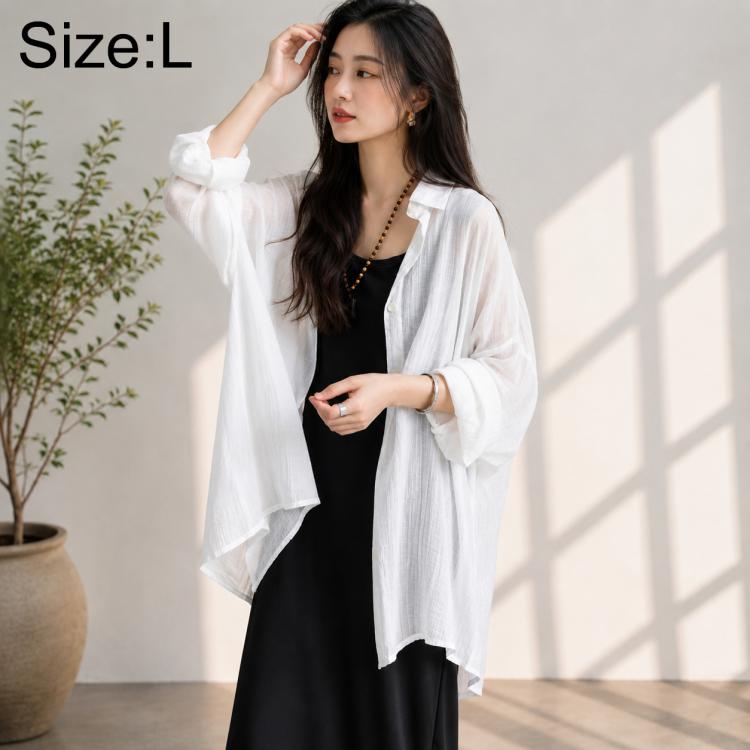 Camicetta da donna di media lunghezza, leggera, traspirante e con protezione solare., L, XL