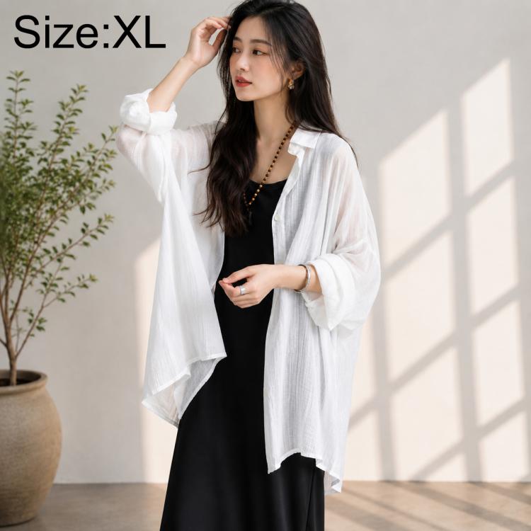 Camicetta da donna di media lunghezza, leggera, traspirante e con protezione solare., L, XL