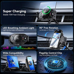 Supporto girevole wireless auto 15W per bocchette ventilazione