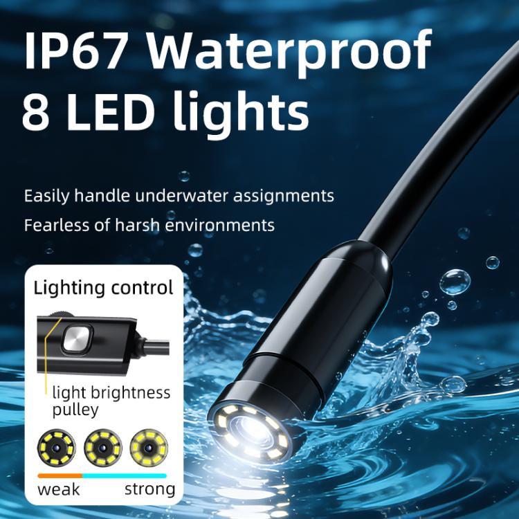 AN112T Endoscopio digitale industriale con connettore Type-C, IP67, 8 LED e cavo da 5,5 mm, 8 LED., 1m Hard Cable, 2m Hard Cable, 3.5m Hard Cable, 5m Hard Cable, 10m Hard Cable