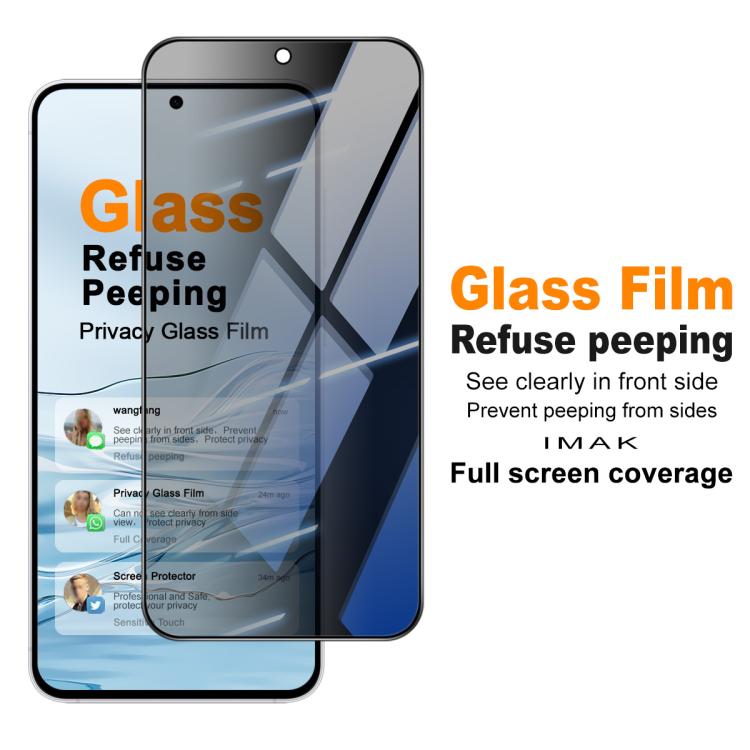 Pellicola protettiva in vetro temperato iMak Privacy a schermo intero, con supporto per lo sblocco tramite impronta digitale., For Galaxy A57 5G