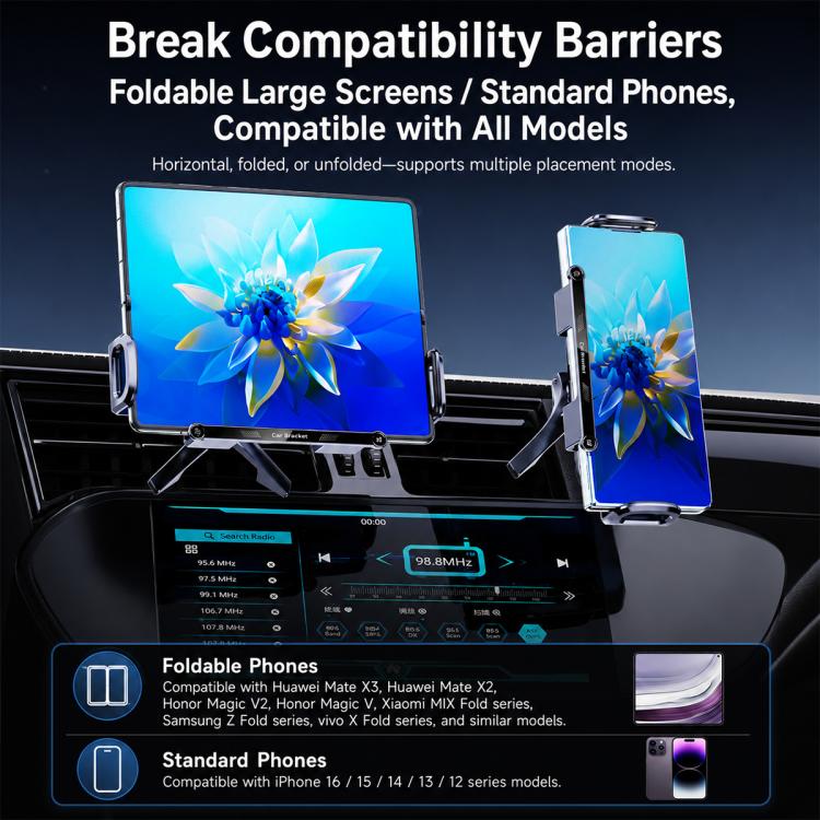Caricabatterie wireless auto Q7S 15W con supporto girevole