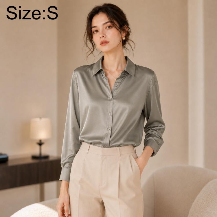 Camicia da donna a maniche lunghe in stile vintage ispirato a Hong Kong., S, M, L