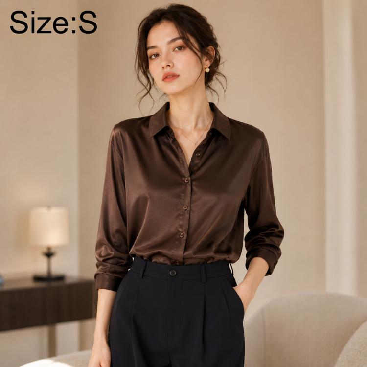 Camicia da donna a maniche lunghe in stile vintage ispirato a Hong Kong., S, M, L