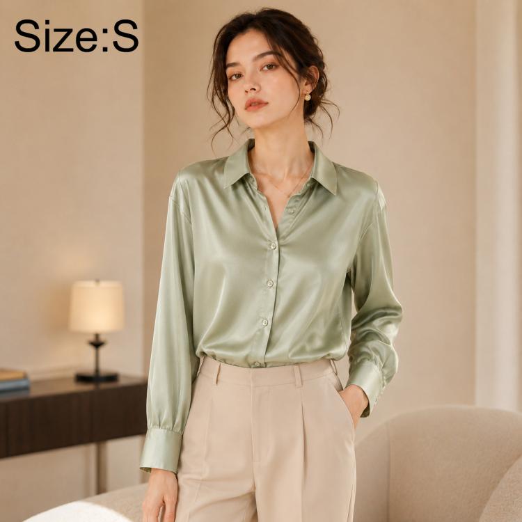 Camicia da donna a maniche lunghe in stile vintage ispirato a Hong Kong., S, M, L