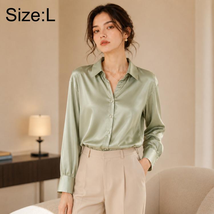 Camicia da donna a maniche lunghe in stile vintage ispirato a Hong Kong., S, M, L