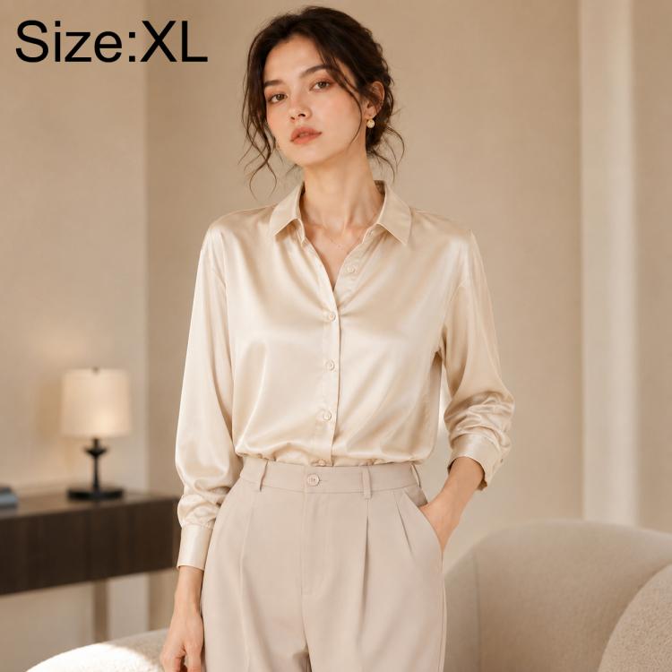 Camicia da donna a maniche lunghe in stile vintage ispirato a Hong Kong., XL, 2XL, 3XL