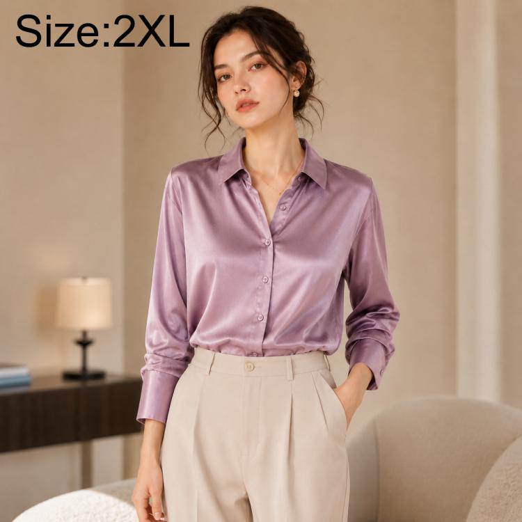 Camicia da donna a maniche lunghe in stile vintage ispirato a Hong Kong., XL, 2XL, 3XL