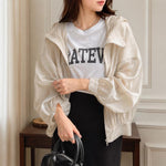 Cappotto da donna leggero con cappuccio e protezione solare., Free Size