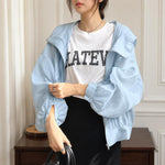 Cappotto da donna leggero con cappuccio e protezione solare., Free Size