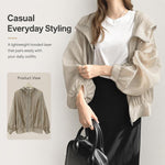 Cappotto da donna leggero con cappuccio e protezione solare., Free Size