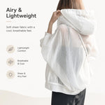 Cappotto da donna leggero con cappuccio e protezione solare., Free Size