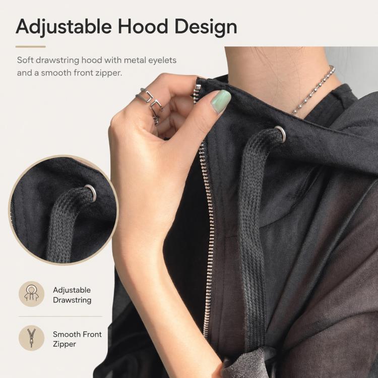 Cappotto da donna leggero con cappuccio e protezione solare., Free Size