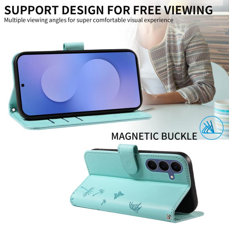 Custodia per telefono in pelle con motivo a rilievo di dente di leone., For Galaxy S26 FE 5G