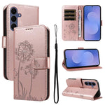 Custodia per telefono in pelle con motivo a rilievo di dente di leone., For Galaxy S26 FE 5G