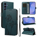 Custodia per telefono in pelle con motivo a rilievo di dente di leone., For Galaxy S26 FE 5G