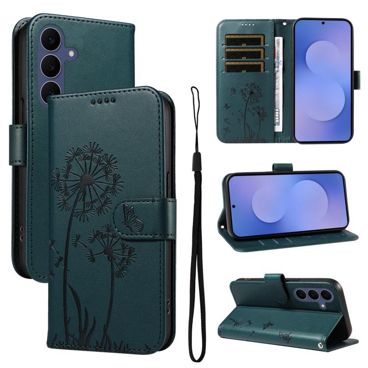 Custodia per telefono in pelle con motivo a rilievo di dente di leone., For Galaxy S26 FE 5G