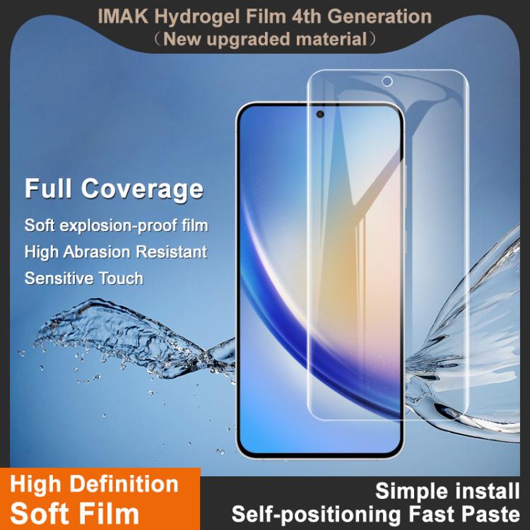 Pellicola idrogel per schermo a copertura totale imak di quarta generazione, con supporto per lo sblocco tramite impronta digitale., For Galaxy S26 FE 5G, For Galaxy S25 FE 5G