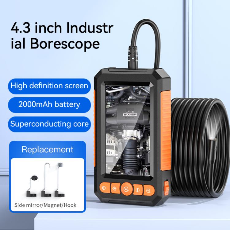 Endoscopio digitale industriale C43 con schermo IPS HD da 4,3 pollici e diametro di 8 mm., 1m Hard Cable Single-lens, 5m Hard Cable Single-lens, 10m Hard Cable Single-lens, 1m Hard Cable Dual-lens, 5m Hard Cable Dual-lens, 10m Hard Cable Dual-lens
