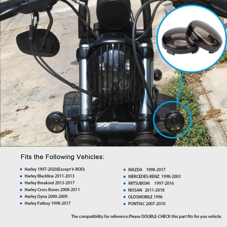 2 coperture per indicatori di direzione anteriori e posteriori per motociclette / guscio per indicatori di direzione per Harley, 2 PCS