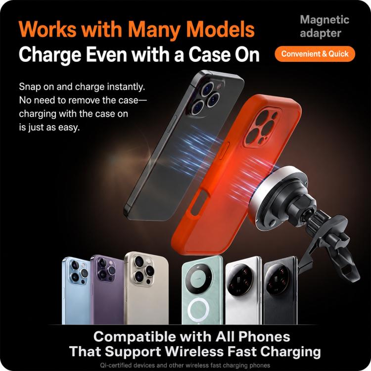 Supporto auto magnetico con ricarica wireless 10W