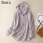 Cappotto leggero in lino a maniche lunghe con cappuccio, ideale per la protezione solare., M, L, XL, 2XL