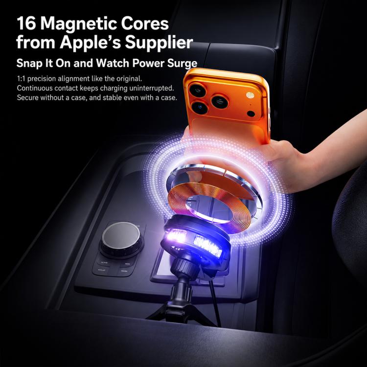 Supporto per telefono da auto con ricarica wireless magnetica rotante T16 per bocchetta dell'aria