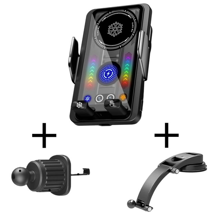 Supporto auto con ricarica wireless rapida 15W per bocchette aria