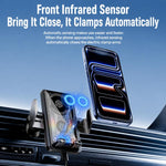 Supporto auto con ricarica wireless rapida 15W per bocchette aria