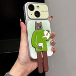 Custodia per telefono con supporto a forma di animale e glitter sfumati, For iPhone 13 Pro Max, For iPhone 13 Pro, For iPhone 13