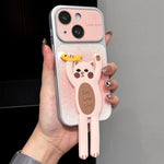 Custodia per telefono con supporto a forma di animale e glitter sfumati, For iPhone 15, For iPhone 14, For iPhone 14 Pro, For iPhone 14 Pro Max