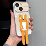 Custodia per telefono con supporto a forma di animale e glitter sfumati, For iPhone 15, For iPhone 14, For iPhone 14 Pro, For iPhone 14 Pro Max