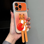 Custodia per telefono con supporto a forma di animale e glitter sfumati, For iPhone 16 Pro, For iPhone 16, For iPhone 15 Pro Max, For iPhone 15 Pro