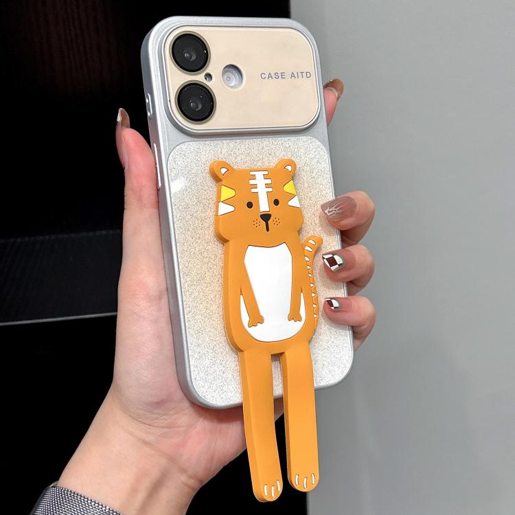 Custodia per telefono con supporto a forma di animale e glitter sfumati, For iPhone 16 Pro, For iPhone 16, For iPhone 15 Pro Max, For iPhone 15 Pro