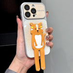 Custodia per telefono con supporto a forma di animale e glitter sfumati, For iPhone 16 Pro, For iPhone 16, For iPhone 15 Pro Max, For iPhone 15 Pro