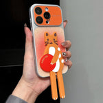 Custodia per telefono con supporto a forma di animale e glitter sfumati, For iPhone 16 Pro, For iPhone 16, For iPhone 15 Pro Max, For iPhone 15 Pro
