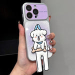 Custodia per telefono con supporto a forma di animale e glitter sfumati, For iPhone 16 Pro, For iPhone 16, For iPhone 15 Pro Max, For iPhone 15 Pro