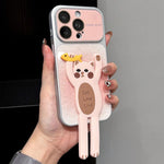 Custodia per telefono con supporto a forma di animale e glitter sfumati, For iPhone 16 Pro, For iPhone 16, For iPhone 15 Pro Max, For iPhone 15 Pro
