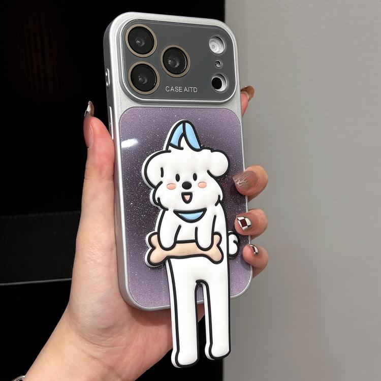 Custodia per telefono con supporto a forma di animale e glitter sfumati, For iPhone 17 Pro Max, For iPhone 17 Pro, For iPhone 17, For iPhone 16 Pro Max