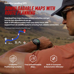 Zeblaze Stratos 4 Pro Smartwatch GPS robusto per attività all'aperto con schermo da 1,43 pollici, resistenza fino a 5 ATM e IP69K, torcia integrata.