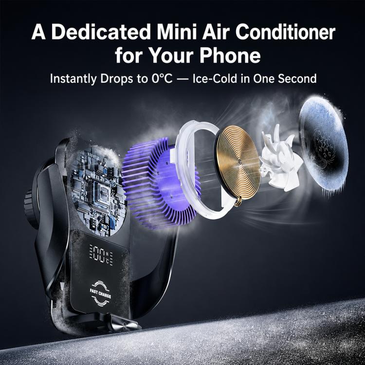 Supporto auto con caricabatterie wireless rapido 15W