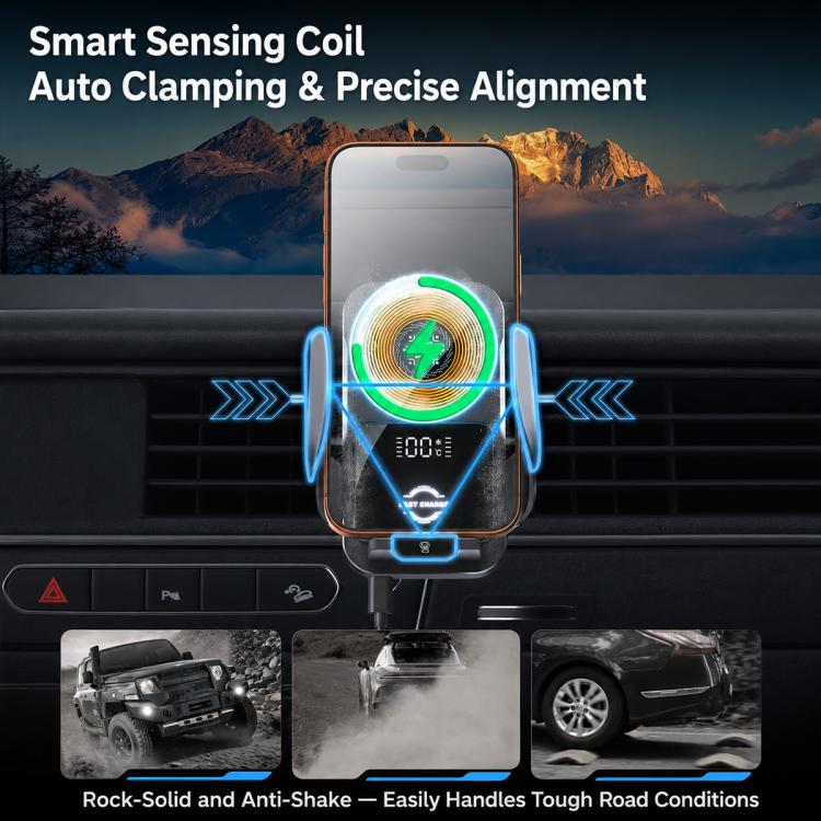 Supporto auto con caricabatterie wireless rapido 15W