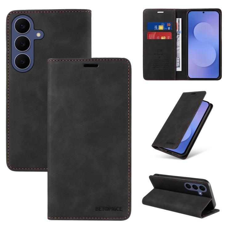 Custodia per telefono in pelle antifurto RFID con ventosa BETOPNICE, For Galaxy S26 FE 5G