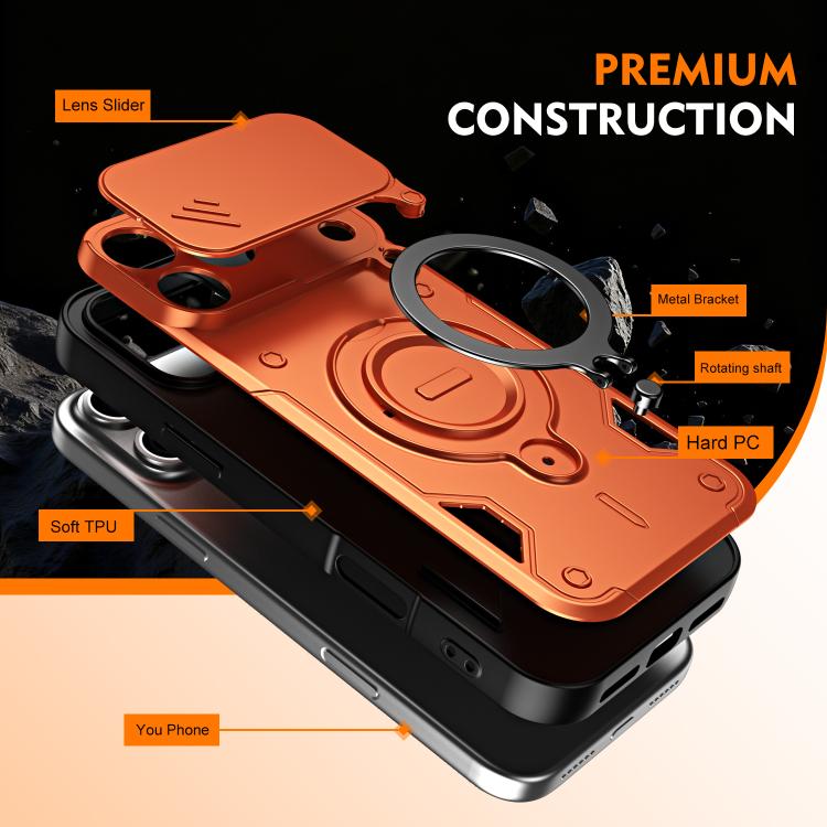 Supporto ad anello, copriobiettivo scorrevole, custodia per telefono, For iPhone 17 Pro Max, For iPhone 17 Pro, For iPhone 17, For iPhone 16 Pro Max